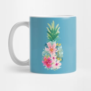 Watercolor Floral Pineapple Mug